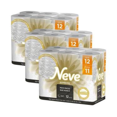 Imagem de Kit 3 Papel Higiênico Neve Supreme Folha Tripla Leve 12un cada