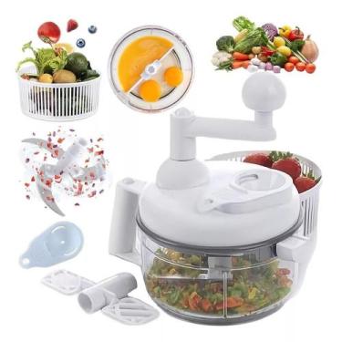 Imagem de Triturador multiuso manual com cortador moedor de alimentos secador de