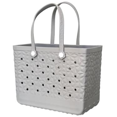 Imagem de LiAYiD Bolsa de borracha para praia, impermeável, grande, de silicone EVA para natação na praia e piscina, Bétula de amêndoa, X-Large, Bolsa de praia de borracha