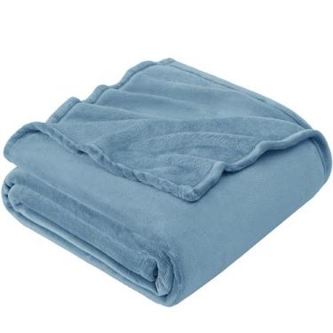Imagem de Manta Hansleep de Forro Polar Plush Lavada Azul 127x152 cm