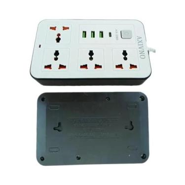 Imagem de Tomada Universal Com 4 a 6 Saídas, USB Tipo-C, Cabo De Extensão De 250
