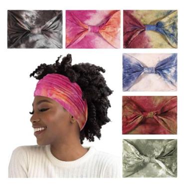 Imagem de Bandanas Artilady Wide de 18 cm para mulheres Tie Dye, 6 peças