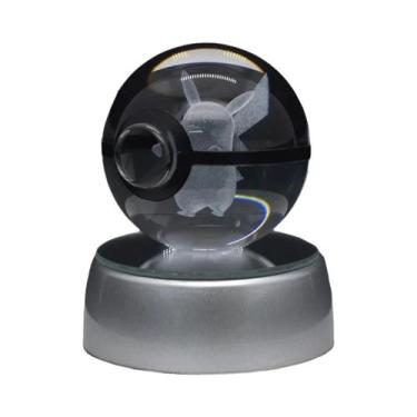 Imagem de Base De Luz LED Pikachu Gengar Mew Mewtwo Bola De Cristal 3D Luz Notur