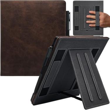 Imagem de GOVTVA Capa de suporte duplo para tablet Onyx Boox Note Air 5 C/Note Air 4 C/Air 3 C (lançado em 2025/2024) Capa de couro PU premium com hibernar/despertar automático/alça dupla de mão/suporte