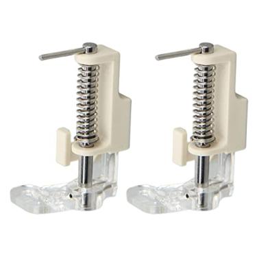 Imagem de Cuofyunl calcador para acolchoamento de movimento livre, 2 peças, material de aço inoxidável, design de mola, visibilidade clara, calçados de costura para bordado livre