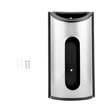 Imagem de Maxmartt Suporte de saco de lixo montado na parede, suporte de saco de compras de aço inoxidável organizador de saco de lixo de cozinha anti-impressões digitais ímã e arranhão para cozinha, garagem