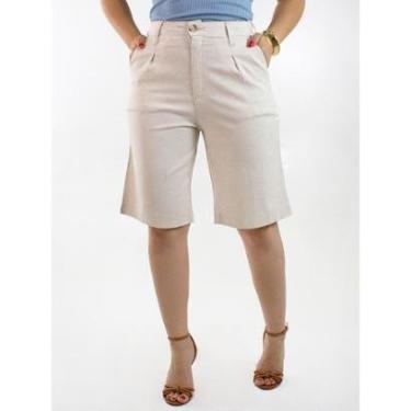 Imagem de Bermuda Jorts Feminina Linho Cintura Alta Elastano Anticorpus-Feminino