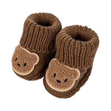 Imagem de Meias De Urso Para Bebês 0-12M, Meias De Tornozelo Tricotadas Para Cri