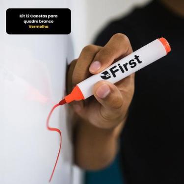 Imagem de Kit 12 Canetas para quadro branco - Vermelha - FIRST