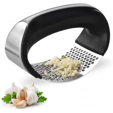 Imagem de Espremedor Ralador Triturador de Alho e Cebola Aco Inoxidavel Facil e Pratico para Cozinha