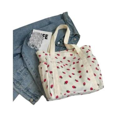 Imagem de Bolsa Tote De Corduroy De Grande Capacidade Para Mulheres, Bolsa De Om