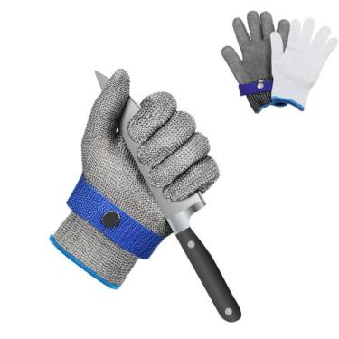 Imagem de Luva De Segurança Malha Aço Inox Açougue Açougueiro Anti-corte Proteçã
