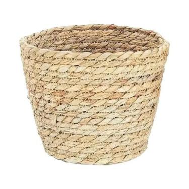 Imagem de Cestos De Palha Trançada Com Forro Plástico Para Decoração De Jardim I