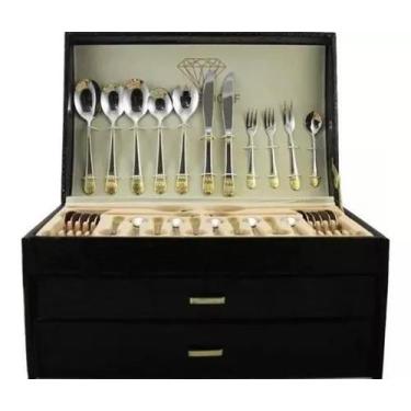 Imagem de Faqueiro 86 Pcs Banhado Ouro 24K - Dusseldorf