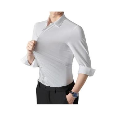 Imagem de Camisa Esportiva Masculina De Manga Longa Sem Costura Com Alta Elastic