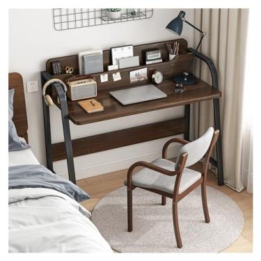 Imagem de TOMYEUS Escrivaninha de computador para escritório em casa, pequena mesa, quarto, mesa de escrita para estudantes, mesa de canto doméstica simples, mesa de laptop com compartimento de armazenamento