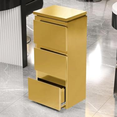 Imagem de Armário de armazenamento de salão de barbeiro de aço inoxidável – estação de estilo de 3 gavetas para cabeleireiros, spa de beleza e organização de ferramentas de tatuagem, armazenamento de