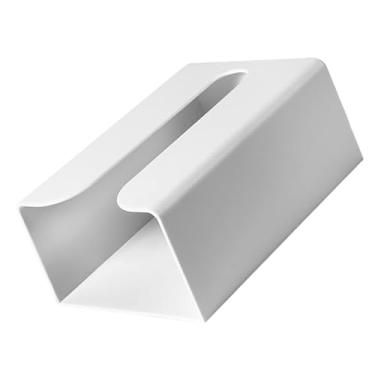 Imagem de GLOGLOW Suporte para Caixa de Luvas Suporte de Tecido Montado na Parede, Material PP Premium, Dispensador de Toalha de Elegante que Economiza Espaço para Cozinha e Casa (Branco Pequeno)