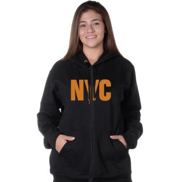 Imagem de MOLETOM ABERTO ESTAMPA NEW YORK CITY DOURADO-Feminino