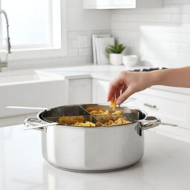 Imagem de Espagueteira Inox 4 Divisões 10l Brinox Panela Para Macarrão Aço Inox