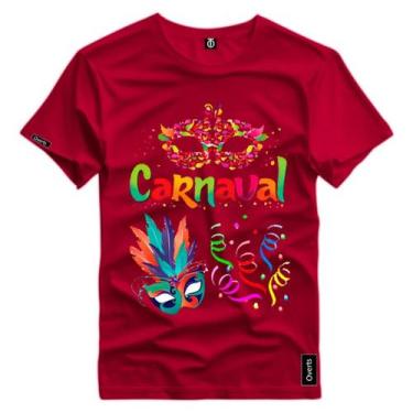Imagem de Camisa Camiseta Unissex Carnaval Máscara Folia Festa Bloco Pena Decora
