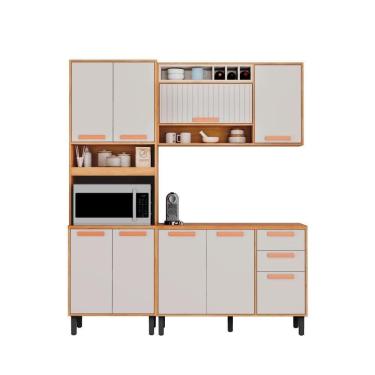 Imagem de Cozinha Compacta 190cm Em Mdp Nápoles Off White Com Espaço Para Forno Itatiaia