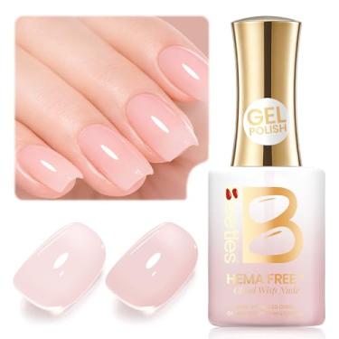 Imagem de Esmalte de unhas Beetles Cloud Wisp Nude Gel - 15 ml de geleia neutra rosa nude esmalte cor base corretivo transparente efeito translúcido de imersão UV LED francês salão de arte de unhas DIY presente