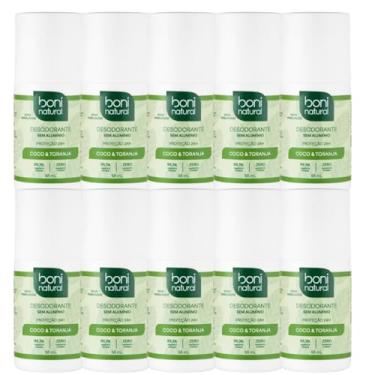 Imagem de KIT 10 BONI NATURAL DESODORANTE COCO E TORANJA VEGANO SEM ALUMINIO 55ML