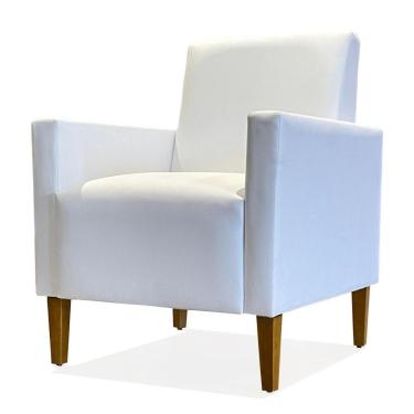 Imagem de Poltrona Decorativa Para Sala Pé Madeira Gabi Corino Branco - Phoenix