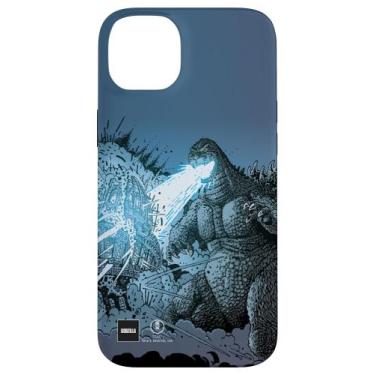 Imagem de Capa Godzilla iPhone 14 Plus Arte em Quadrinhos Ataque de Raio de Calo