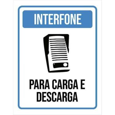 Imagem de Kit 5 Placas Interfone Carga Descarga Desenho - Sinalizo