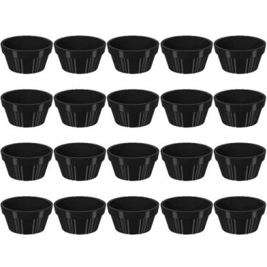 Imagem de Kit 20 Ramekin 30ml Molho Maionese Shoyu Restaurante Preto Ramequim Or