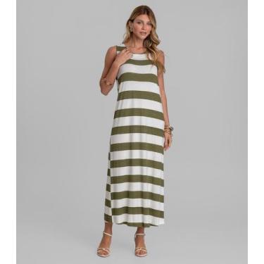 Imagem de Vestido Midi Feminino em Viscotorcion Dianna Verde, M, Verde