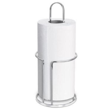 Imagem de Porta Papel Toalha Cromado Suporte Laminado Guardanapo Rolo Organização Cozinha