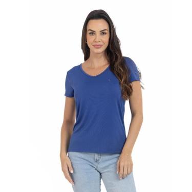 Imagem de Camiseta Feminina Gola V Básica Confortável