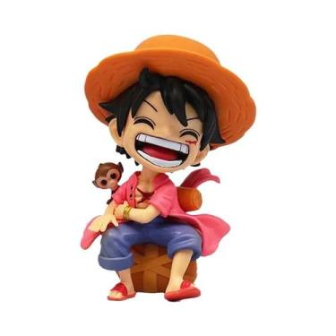 Imagem de ONE PIECE Luffy Sanji Figurinha De Anime Em Versão Q Sentada, Brinqued