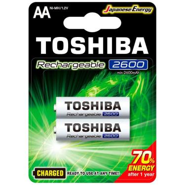 Imagem de Pilha Recarregável Toshiba Tipo Aa 2600mah, Tnh6gae Bp-2c, 1.2v, Embalagem C- 2 Pilhas