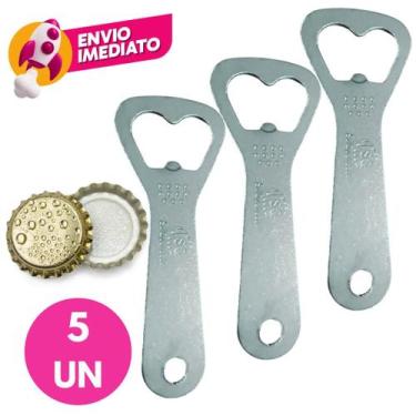 Imagem de Abridor Garrafa Aço Inox 10cm Cerveja Refrigerante Bar Cozinha Restaur