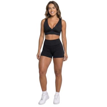 Imagem de Conjunto Top Com Bojo E Short Suplex Serra e Mar Roupa Para Academia Treino Moda Fitness Musculação-Feminino