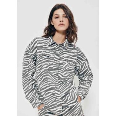 Imagem de Camisa Feminina De Sarja Animal Print Hering + Livia-Feminino
