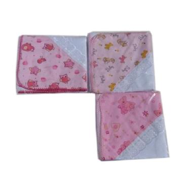 Imagem de Kit 5 Cueiro 10 pano de boca toalha capuz travesseiro Menina