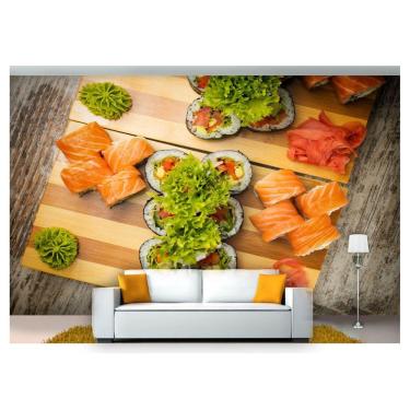 Imagem de Papel De Parede Rodízio Japonês Sashimi 3D Al204