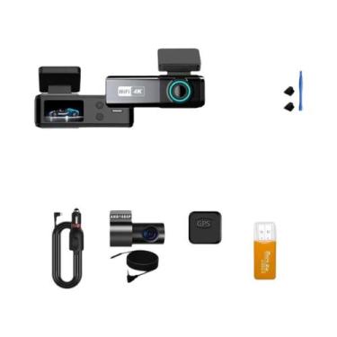 Imagem de Câmera DVR Veicular 4K Com Dupla Lente, WiFi, GPS, Visão Noturna, Mini