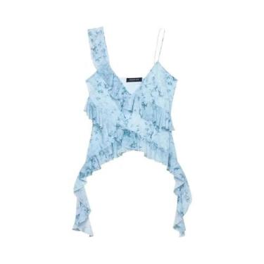 Imagem de Top Camisole Sem Mangas Com Estampa De Leopardo E Renda Para Mulheres,