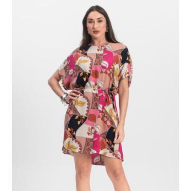 Imagem de Vestido Feminino Estampado Infinita Cor Rosa, P, Rosa