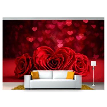 Imagem de Papel De Parede Flores Rosas Romantico 3D  Nfl249