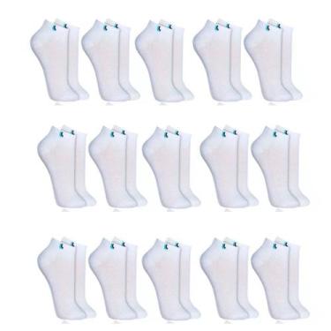 Imagem de Kit 15 Pares de Meia P/ Tênis Sapato Esporte Casual Cano Baixo Algodão
