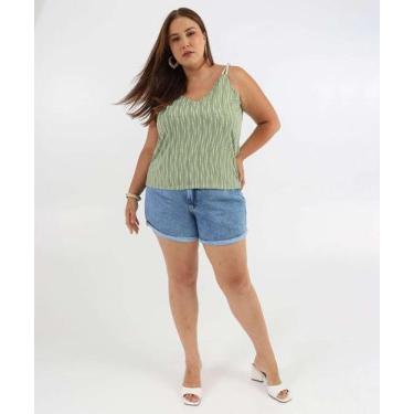 Imagem de Short Plus Size Jeans Feminino Bordado Azul-10046 - Ecxo Jeans, 52, Je