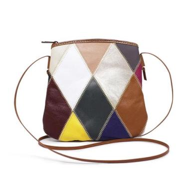 Imagem de Bolsa Feminina a Tiracolo de Retalhos Mosaico - Relicário, Colorido