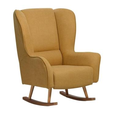 Imagem de Poltrona De Amamentação Lily Balanço Milka Linho Mostarda - Nexta Casa